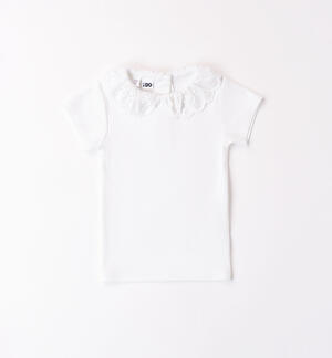 Girls' broderie anglaise T-shirt