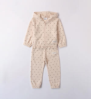 Girl polka dot jumpsuit BEIGE