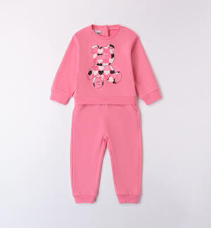 Girl suit with bear FUCHSIA