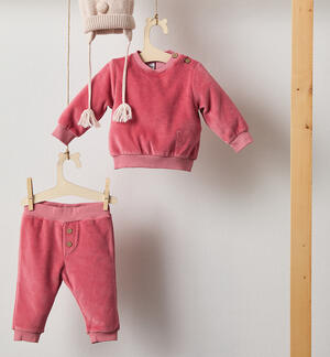 Velvet Baby Girl Suit PINK