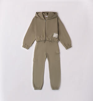 Girl's tracksuit 100% cotton GREEN