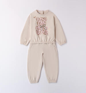 Teddy bear jumpsuit for girls CREAM