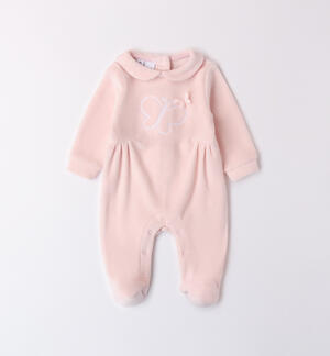 Velour Baby Girl Romper