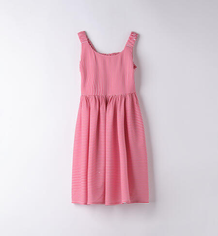 Girl's striped dress RED