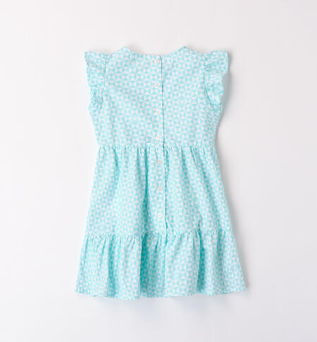 Girls' geometric print dress  BIANCO-ACQUA-6AET