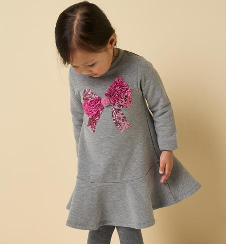 Little girl winter dress GRIGIO MELANGE-8970