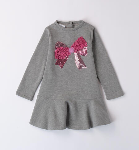 Little girl winter dress GRIGIO MELANGE-8970