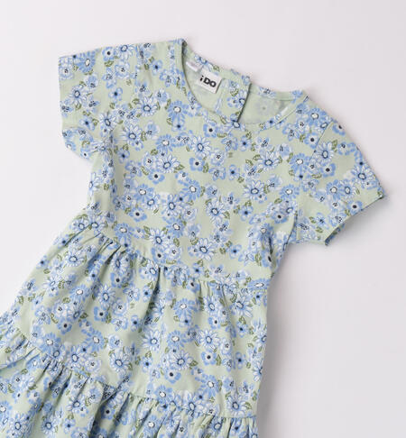 Girls' floral dress VERDE-AZZURRO-6APH