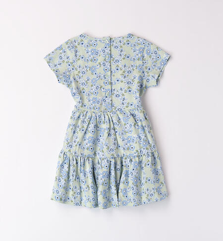 Girls' floral dress VERDE-AZZURRO-6APH