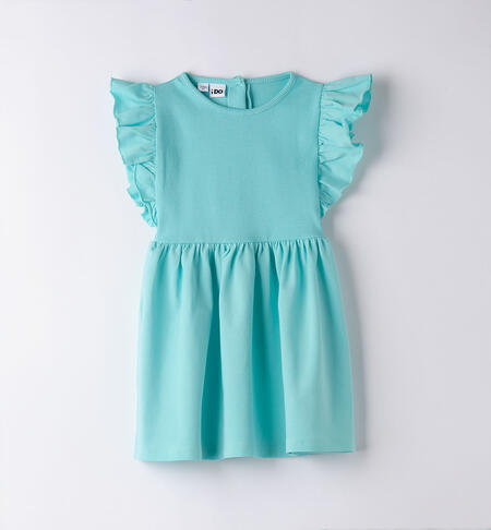 Girls' cotton dress VERDE MENTA-4431