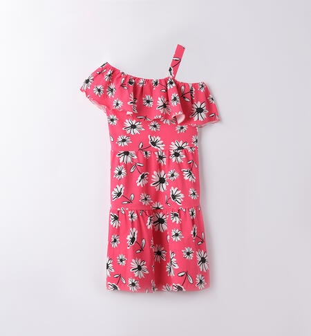 Cool girl's dress with little flowers RED