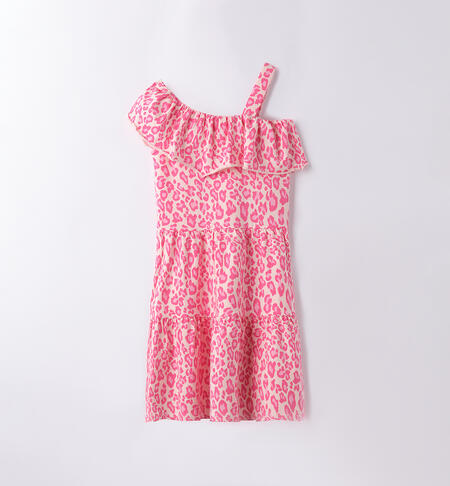 Cool girl's dress with little flowers PINK
