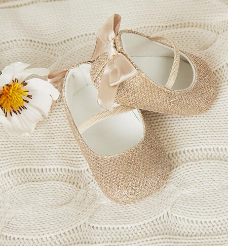 Occasion-wear ballerinas for baby girls YELLOW