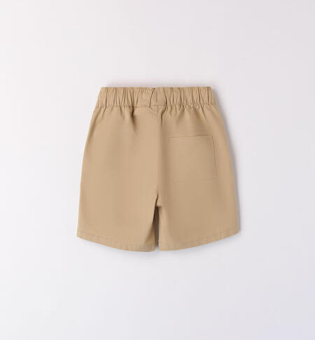 Boys' cotton Bermuda shorts BEIGE-0731