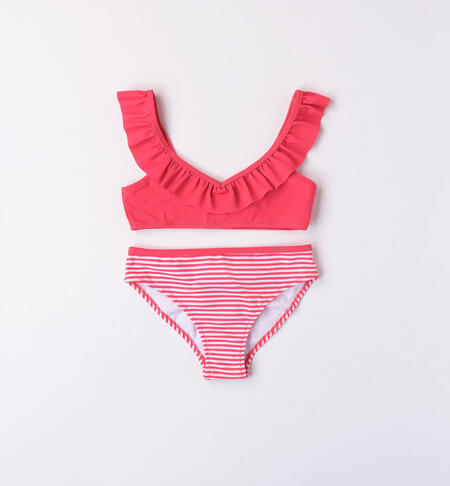 Girl's striped bikini RED