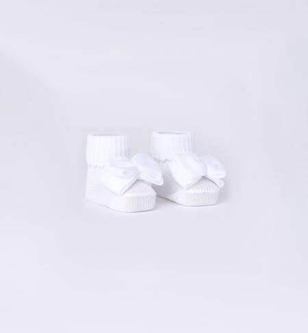 Calzine neonata con fiocco PANNA-0112