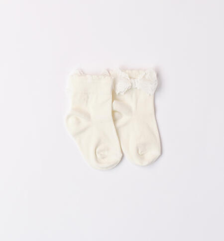 Baby Girl Socks with Bow CREAM