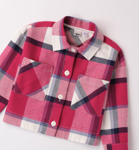 Check shirt little girl MAGENTA-2681