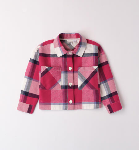 Check shirt little girl MAGENTA-2681