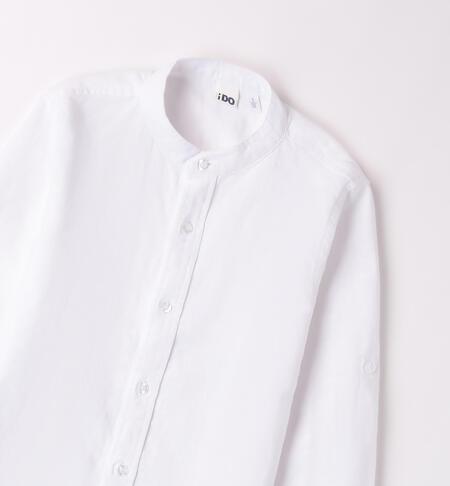 Mandarin collar boy's shirt BIANCO-0113