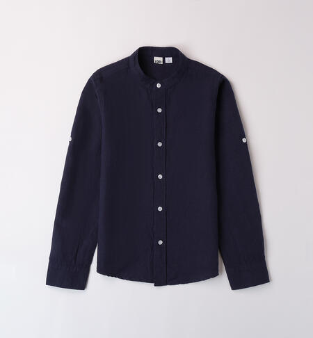 Mandarin collar boy's shirt NAVY-3854