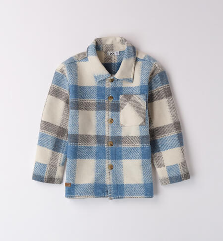 Camicia invernale a quadri bambino AZZURRO-3712