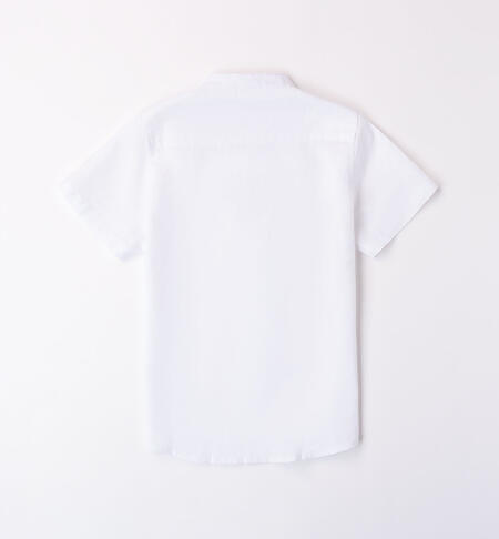 Short-sleeved linen shirt BIANCO-0113