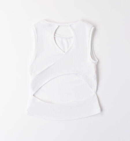 Girl's ribbed tank top BIANCO-0113