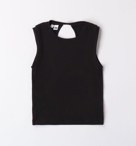 Girl's ribbed tank top NERO-0658