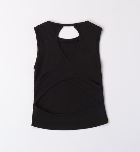 Girl's ribbed tank top NERO-0658