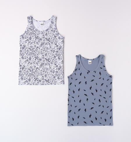 Boy tank top BIANCO-BLU-6BAQ