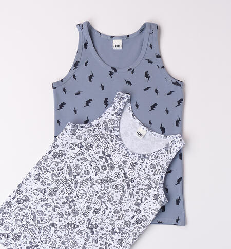 Boy tank top BIANCO-BLU-6BAQ