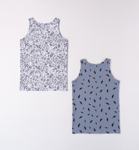 Boy tank top BIANCO-BLU-6BAQ