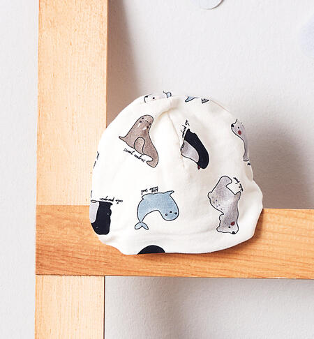 Allover Print Baby Hat PANNA-NAVY-6ASW