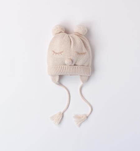 Pom Pom Baby Girl Hat CRYSTAL GRAY-2911