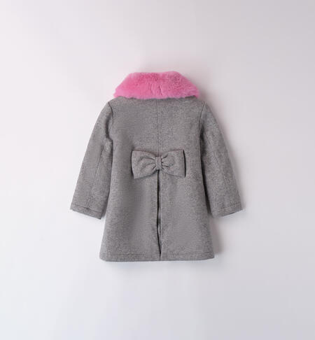 Elegant little girl coat  GRIGIO MELANGE-8970