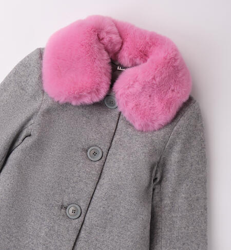 Elegant little girl coat  GRIGIO MELANGE-8970