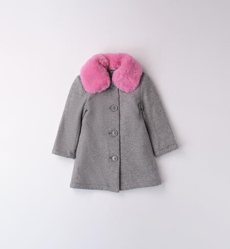 Elegant little girl coat  GRIGIO MELANGE-8970