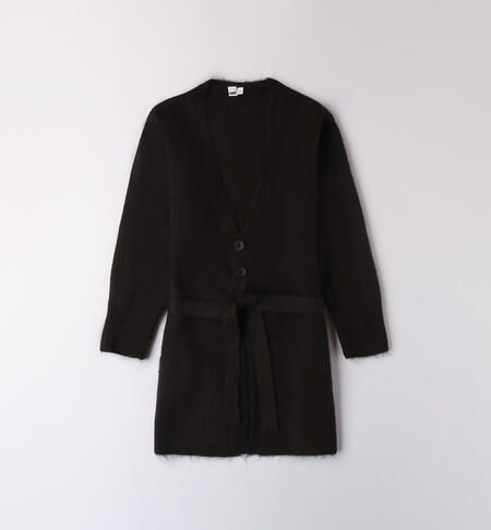 Cardigan lungo bambina NERO