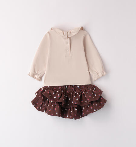 Baby Girl Outfit with Skirt MARRONE-ROSA-6ASZ