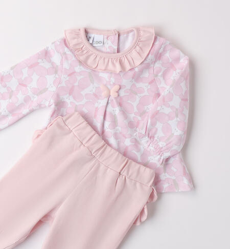 iDO Baby Girl Outfit BIANCO-ROSA-6BFF