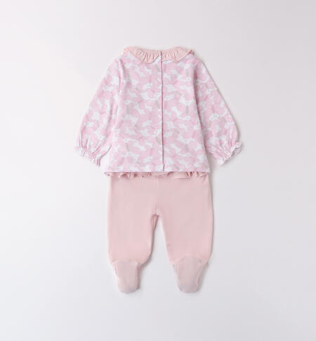 iDO Baby Girl Outfit BIANCO-ROSA-6BFF