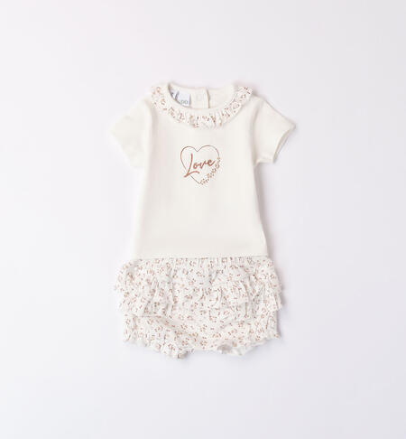 Baby girls' outfit CREAM