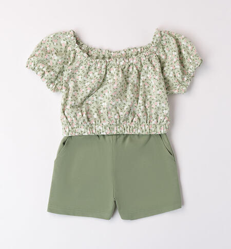 Girl's cool floral set GREEN