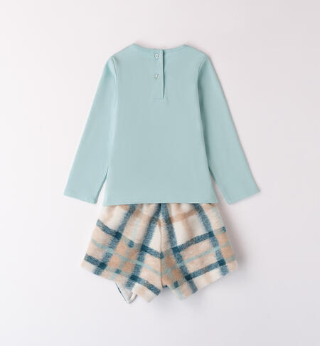 Girl's outfit with shorts DARK MINT-4143