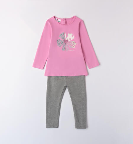 Full baby girl leggings GRIGIO MELANGE-8970