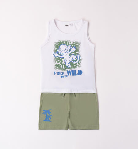 Monkey tank top outfit for boys BIANCO-0113
