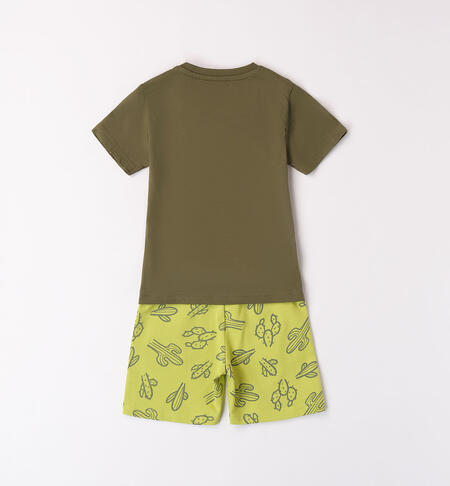 Boys' short outfit VERDE MILITARE-5457