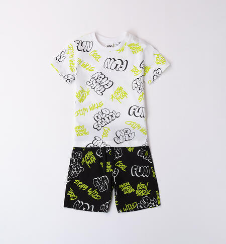 Boys' two-piece outfit in 100% cotton WHITE