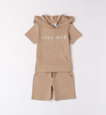Boys' summer outfit in cotton BEIGE